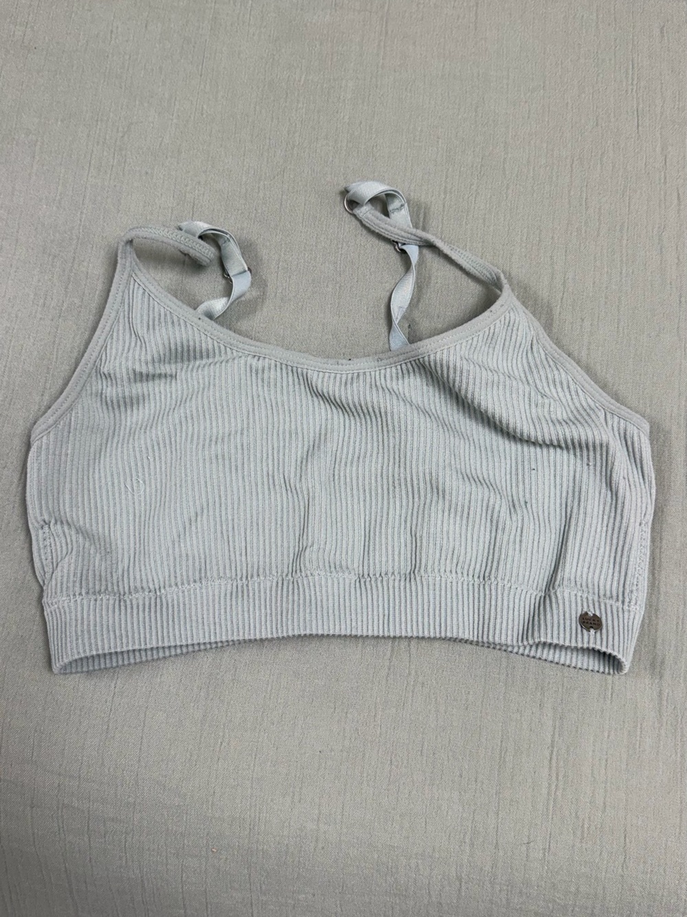 Lucky Brand Ribbed Bralette - Light Gray